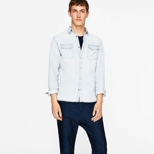 Zara Denim  Button Down Shirt
